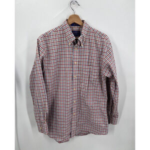 PENDLETON Long Sleeve Plaid Shirt Button Down Wrinkle Resistant Cotton Men's M